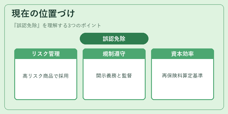 現在の位置づけ（誤認免除）の図解
