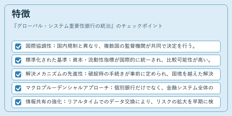 特徴（グローバル・システム重要性銀行の統治）の図解