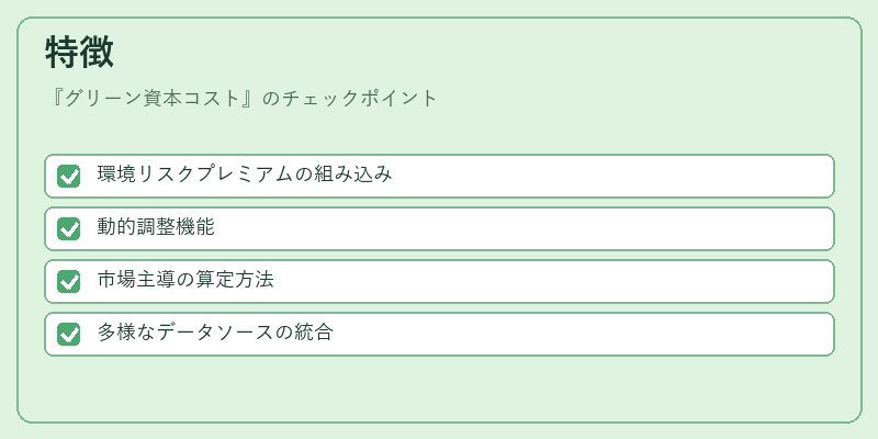 特徴（グリーン資本コスト）の図解