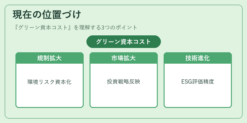 現在の位置づけ（グリーン資本コスト）の図解