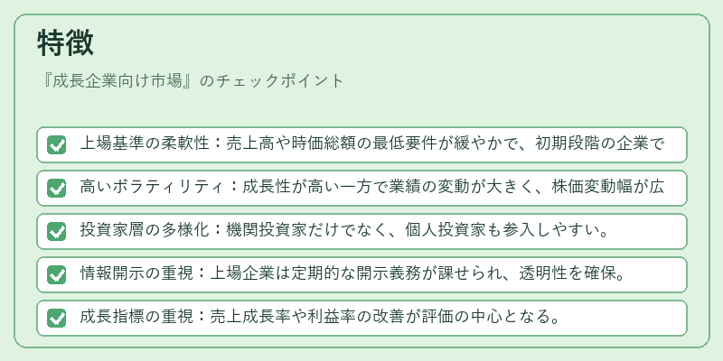 特徴（成長企業向け市場）の図解