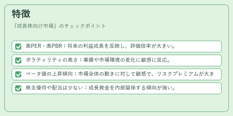 特徴（成長株向け市場）の図解