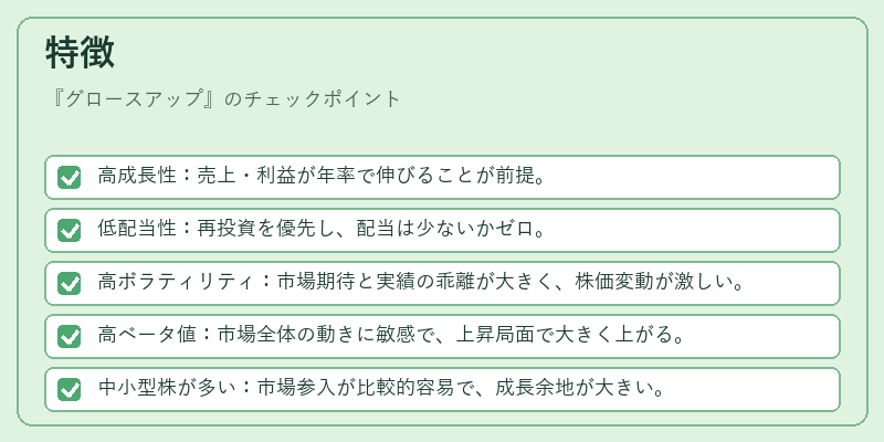 特徴（グロースアップ）の図解