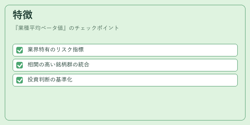 特徴（業種平均ベータ値）の図解