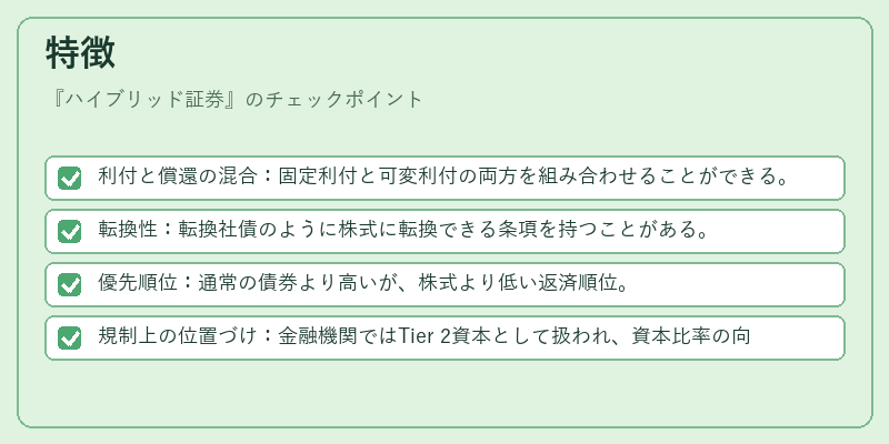 特徴(ハイブリッド証券)の図解