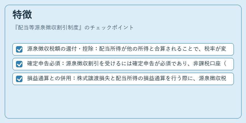 特徴(配当等源泉徴収割引制度)の図解