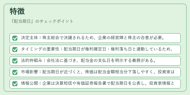 特徴（配当期日）の図解