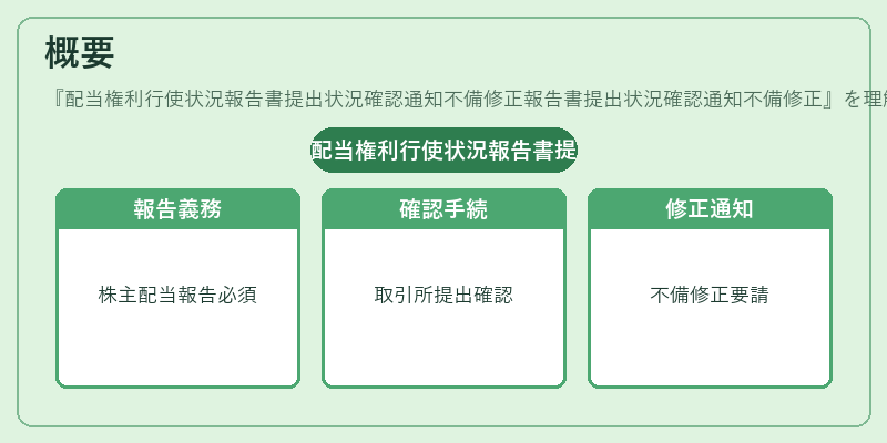 概要(配当権利行使状況報告書提出状況確認通知不備修正報告書提出状況確認通知不備修正)の図解
