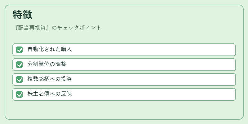 特徴（配当再投資）の図解