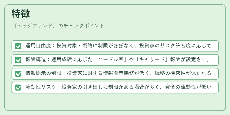 特徴（ヘッジファンド）の図解