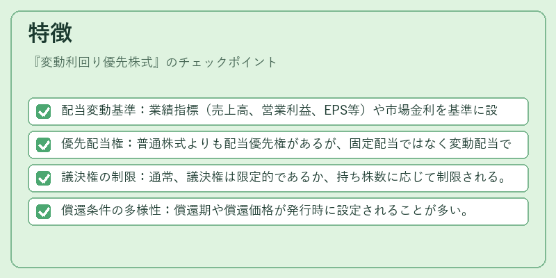 特徴（変動利回り優先株式）の図解