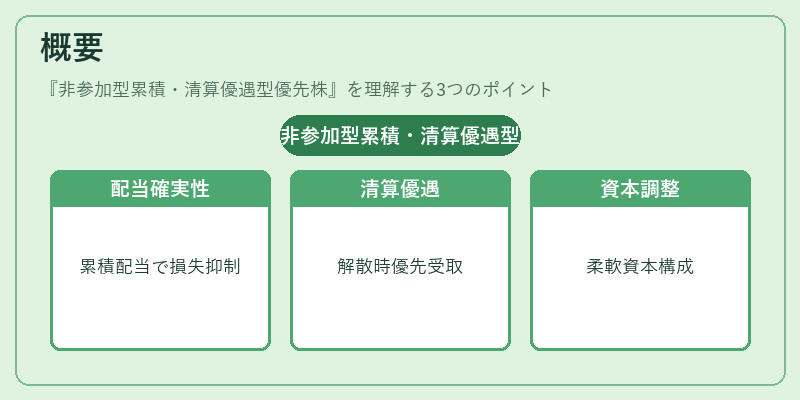 概要(非参加型累積・清算優遇型優先株)の図解