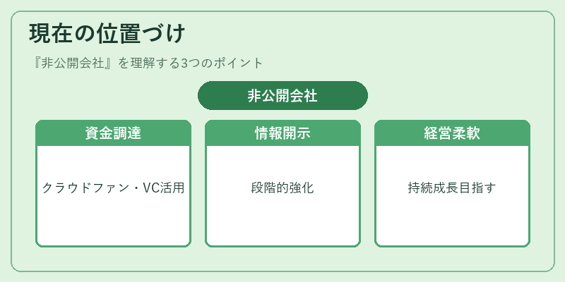 現在の位置づけ（非公開会社）の図解