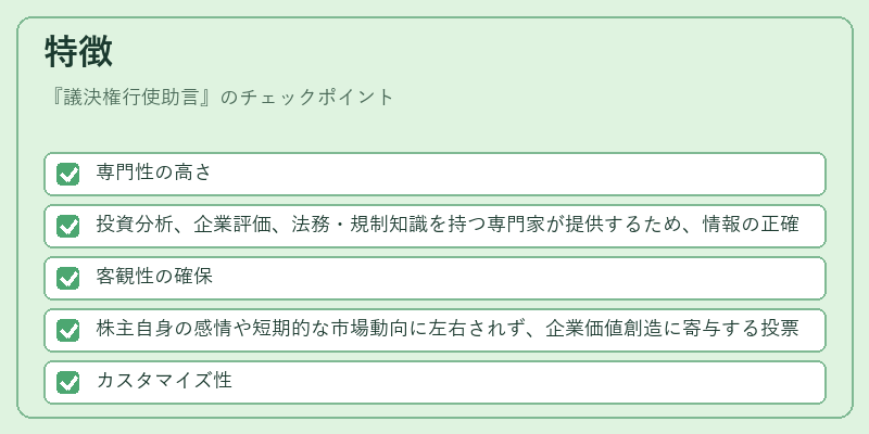 特徴（議決権行使助言）の図解