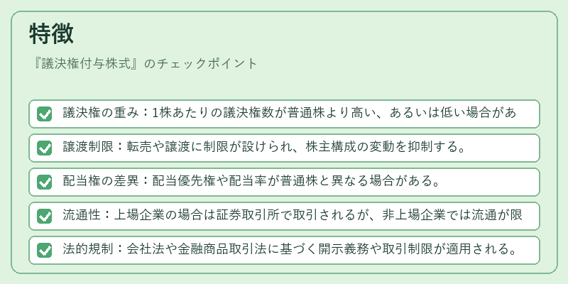 特徴（議決権付与株式）の図解