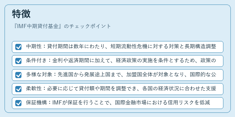 特徴（IMF中期貸付基金）の図解