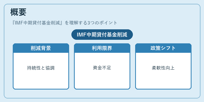 概要（IMF中期貸付基金削減）の図解