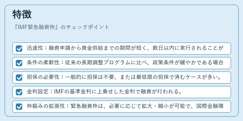 特徴（IMF緊急融資枠）の図解