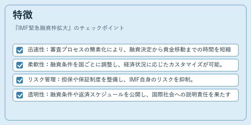 特徴（IMF緊急融資枠拡大）の図解
