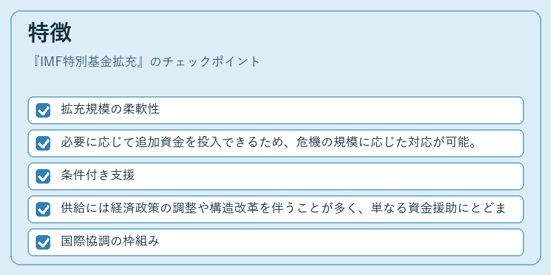 特徴(IMF特別基金拡充)の図解