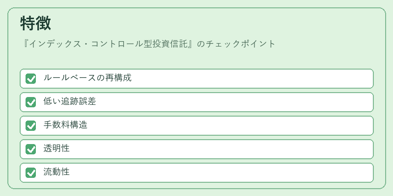 特徴（インデックス・コントロール型投資信託）の図解
