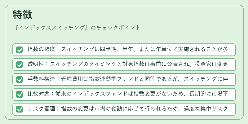 特徴（インデックススイッチング）の図解