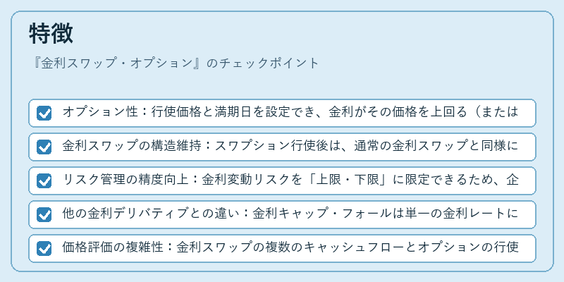 特徴（金利スワップ・オプション）の図解