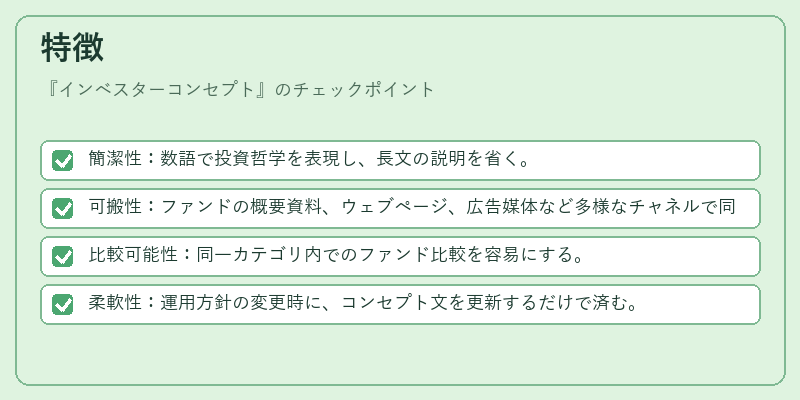 特徴（インベスターコンセプト）の図解