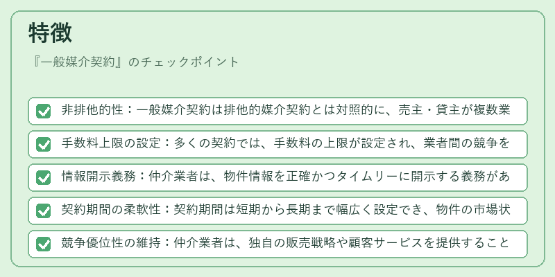 特徴(一般媒介契約)の図解