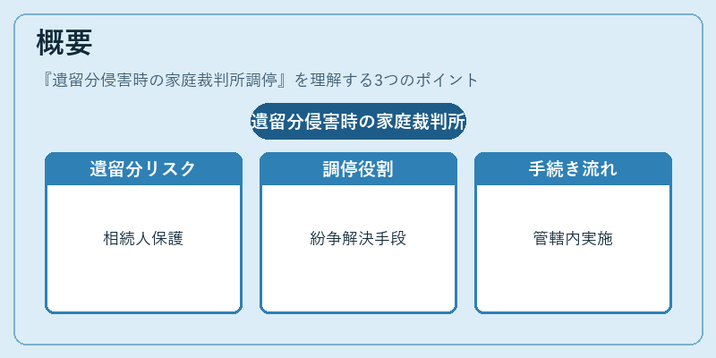 概要（遺留分侵害時の家庭裁判所調停）の図解