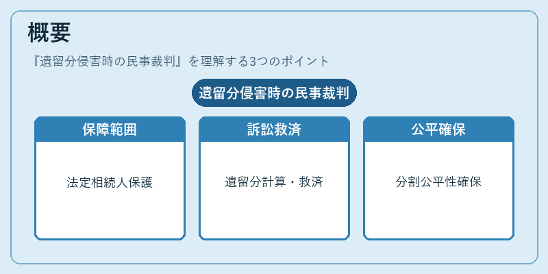 概要（遺留分侵害時の民事裁判）の図解