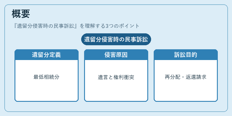 概要（遺留分侵害時の民事訴訟）の図解