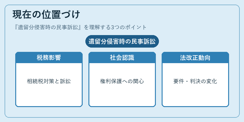 現在の位置づけ（遺留分侵害時の民事訴訟）の図解