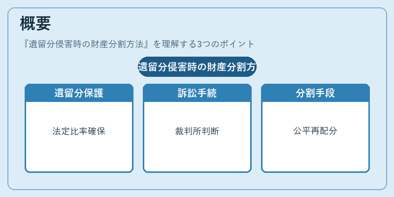 概要（遺留分侵害時の財産分割方法）の図解