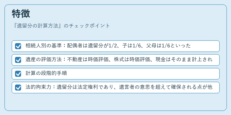 特徴（遺留分の計算方法）の図解