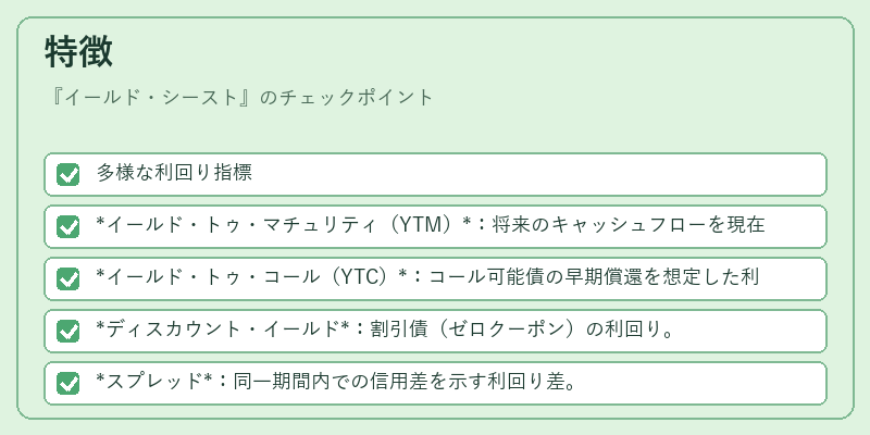 特徴（イールド・シースト）の図解