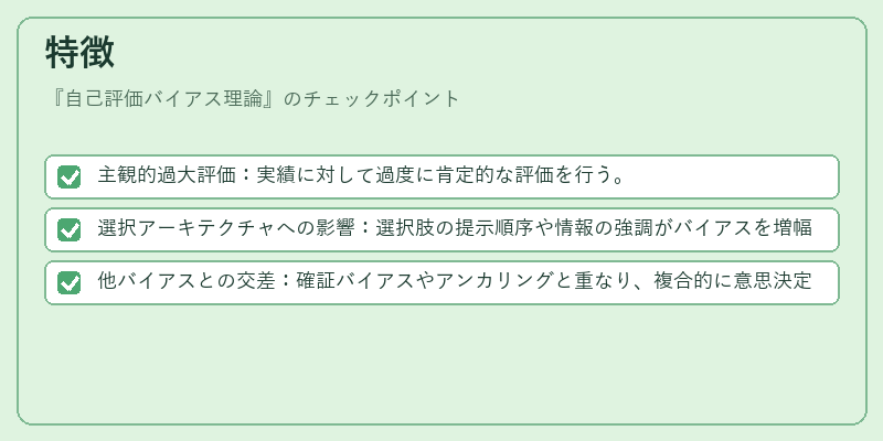 特徴(自己評価バイアス理論)の図解