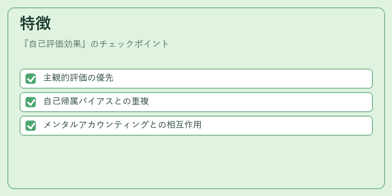 特徴（自己評価効果）の図解