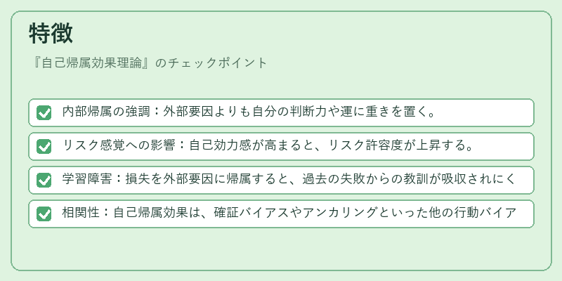 特徴（自己帰属効果理論）の図解