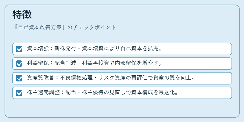 特徴（自己資本改善方策）の図解