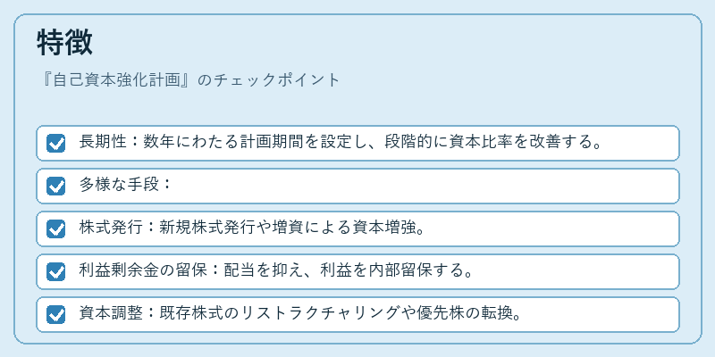 特徴(自己資本強化計画)の図解
