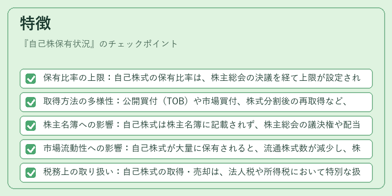 特徴（自己株保有状況）の図解