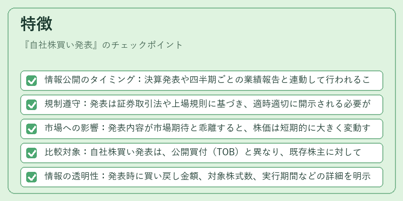 特徴（自社株買い発表）の図解