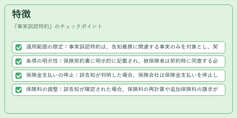 特徴（事実誤認特約）の図解