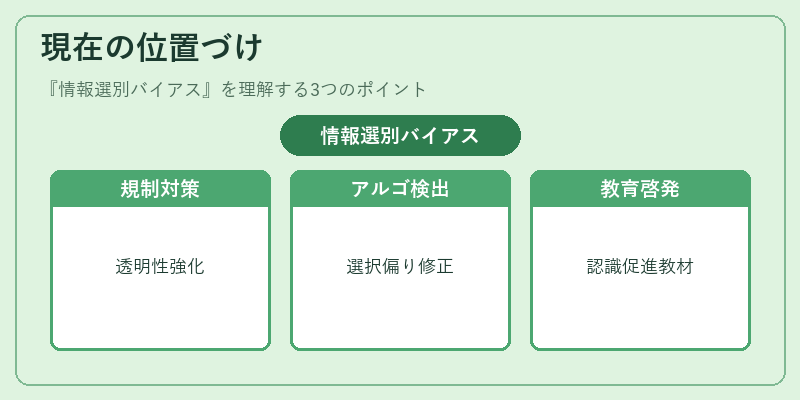 現在の位置づけ(情報選別バイアス)の図解