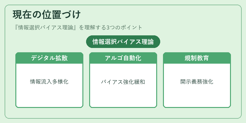 現在の位置づけ（情報選択バイアス理論）の図解