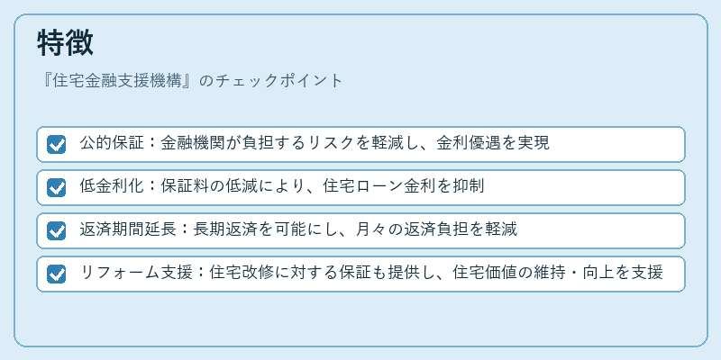特徴(住宅金融支援機構)の図解