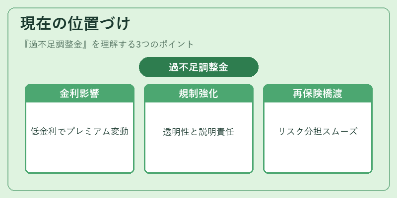 現在の位置づけ（過不足調整金）の図解