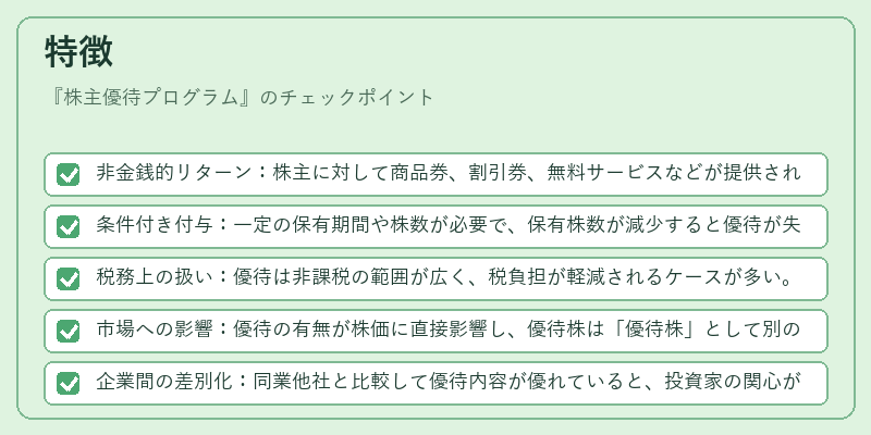 特徴（株主優待プログラム）の図解