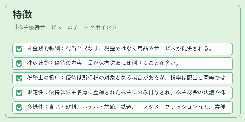 特徴（株主優待サービス）の図解